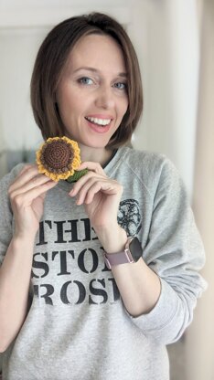 Crochet sunflower pattern, easy crochet flower pattern