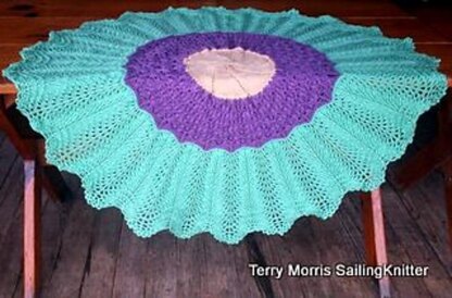 Passion Flower Circular Lace Baby Blanket