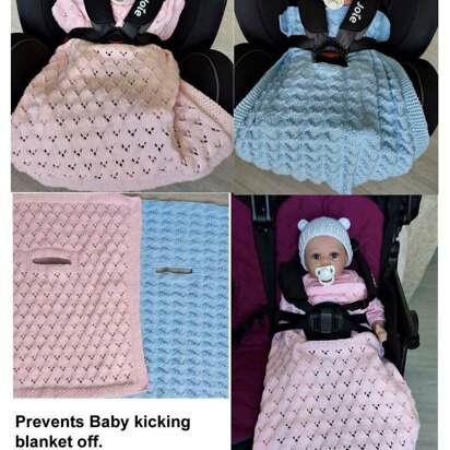 Car Seat or Pram Blankets with Buckle Hole BB042