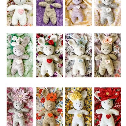 Birth Flower Bunnies 12 Months