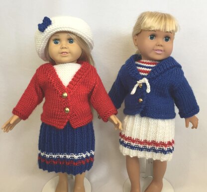 Sail Away with Me, Knitting Patterns fit American Girl and other 18-Inch Dolls