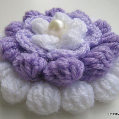 Crochet Flower 3D "Lilac Mosaic"