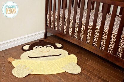 Chip the Chimpanzee Banana Monkey Rug