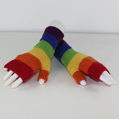 Rainbow Fingerless Gloves