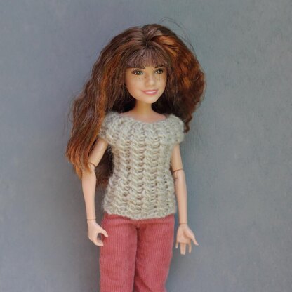 Cabled Top For Dolls