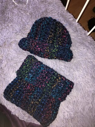 Beanie and matching cowl