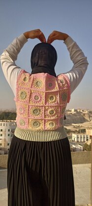 Sunflower field vest PDF crochet pattern