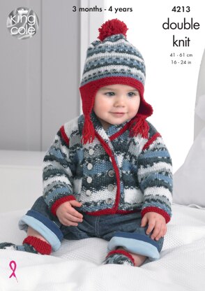 Jackets, Sweater, Hat and Socks in King Cole Comfort DK & Comfort Prints DK - 4213 - Downloadable PDF