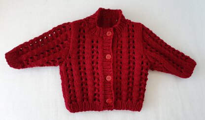 Jenna - babies 8ply lace cardigan