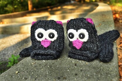 Smitten Mittens Fingerless Owl and Cat Animal Mittens