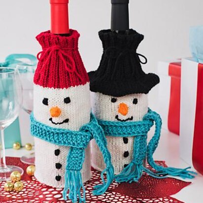 Wine-derful Time Snowman Bottle Cozies