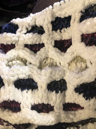 Honeycomb stripes knit blanket