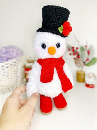 Cute snowman in a top hat