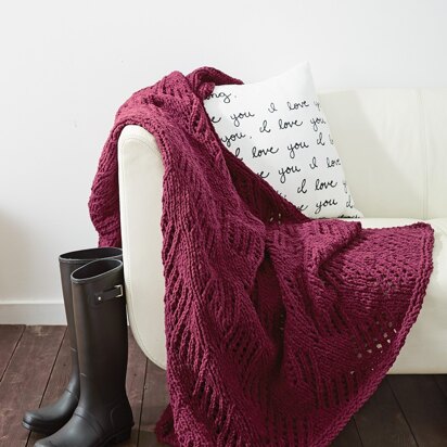 Angled Eyelets Blanket in Bernat Blanket