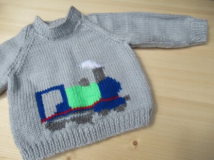 Baby Train Motif Jumper