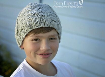 Chevron Cables Hat Knitting Pattern 388