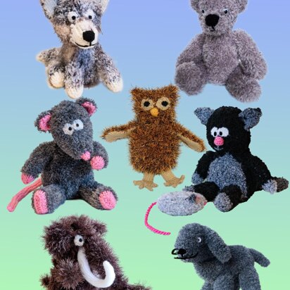 Cute Toys to Knit 4 - Husky dog, bear, rat, owl, woolly mammoth, lamb, cat, mouse