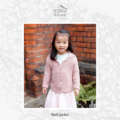 Beth Jacket - Knitting Pattern for Girls in Willow & Lark Poetry