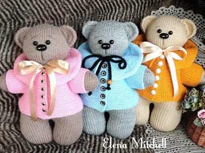 Knitting PATTERN Teddy Bear Knitted Teddy Bear Pattern Knitted Animals Pattern Knitted Toys