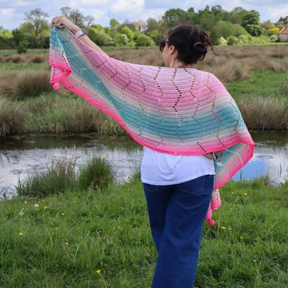 Scenic Route Crescent Shawl