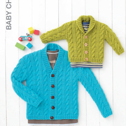 V Neck and Shawl Collar Cardigans in Hayfield Baby Chunky - 4535 - Downloadable PDF