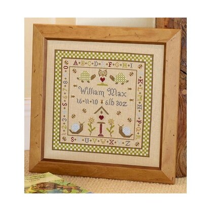 Historical Sampler Company Snail Birth Sampler - Downloadable PDF