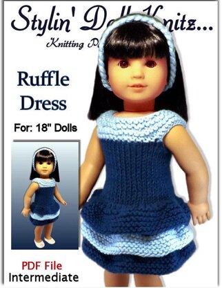 Doll Dress Knitting Pattern. Fits American Girl and 18 inch dolls