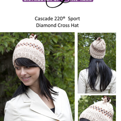 Diamond Cross Hat in Cascade 220 Sport - DK252