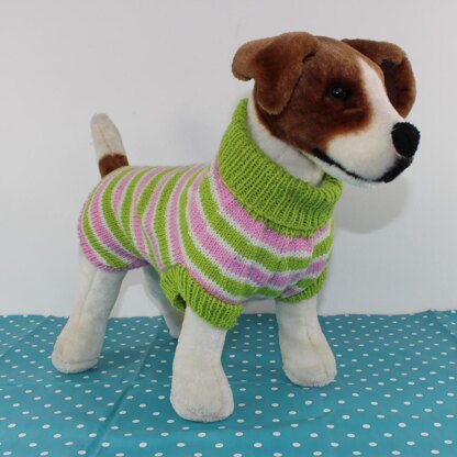 Dog Candy Stripe Sweater Coat