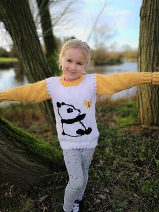 Panda Sweater and Mittens