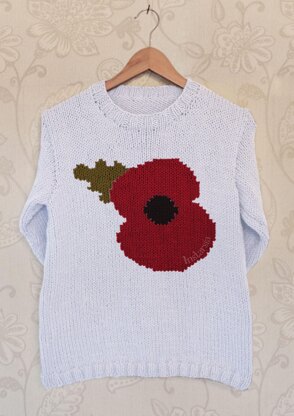 Intarsia - Poppy Chart - Adults Sweater