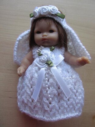 5" Berenguer Doll Bridal Outfit