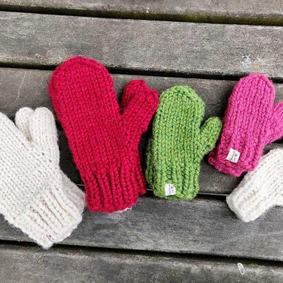 Bulky Mittens Family Set - knitting pattern