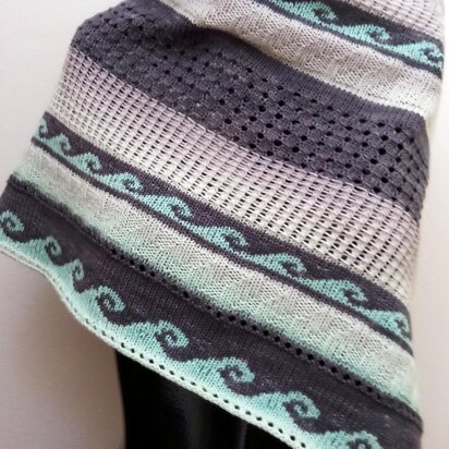 Sea Views Triangular Shawl