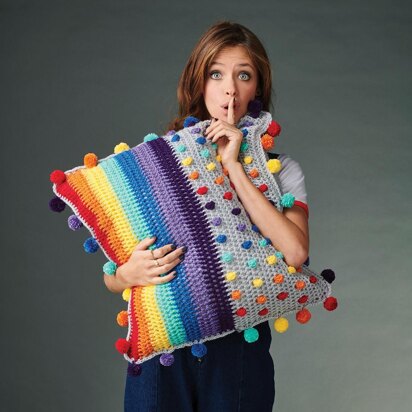 Rainbow Bobble Cushion