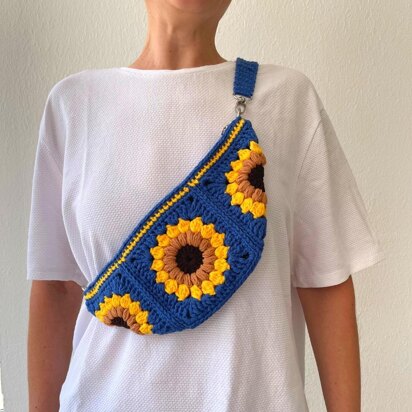 Sunflower granny square bum bag