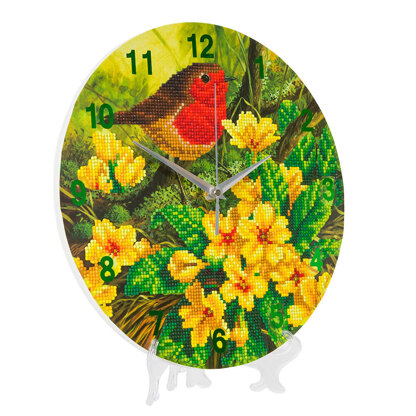 Crystal Art Robin, Clock Diamond Painting Kit