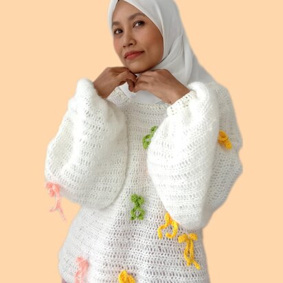 Rain bow sweater crochet PDF pattern