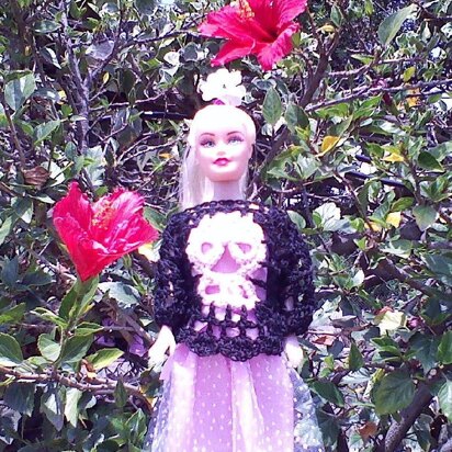 Crochet Skull Sweater for Barbie or any 11 1/2 inch Fashion Doll