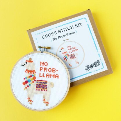 The Stranded Stitch No Prob-Llama Cross Stitch Kit - 5 inches