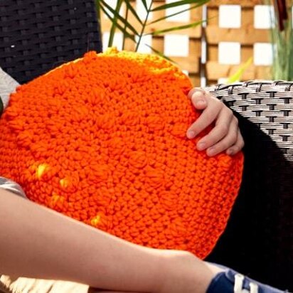 Bobble Go Round Crochet Pillow in Bernat Maker Outdoor - Downloadable PDF