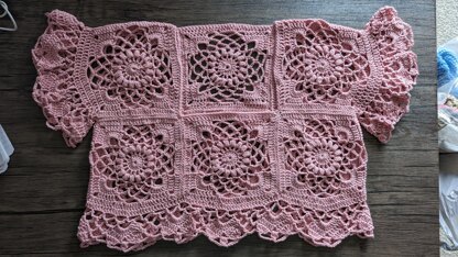 Pink Berries Crochet Lace Top