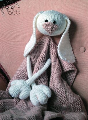 Pink Baby Bunny Toy Blanket