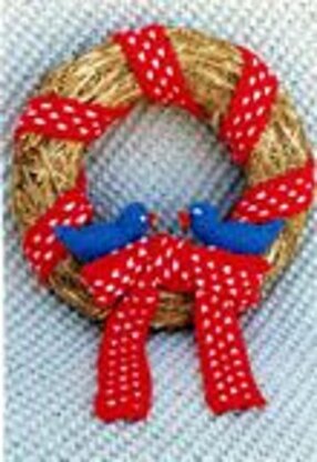 Country Wreath W/Polk Dot Ribbon