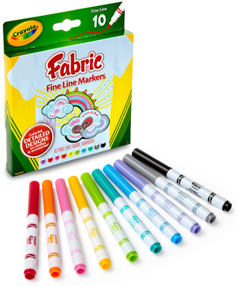 Crayola Fine Line Fabric Markers - 10/Pkg