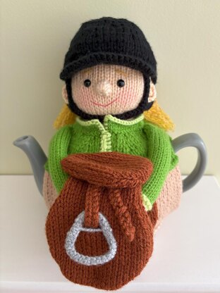 Riley goes riding tea cosy