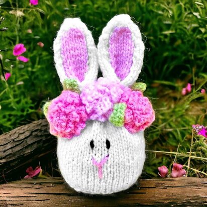 Easter Bunny Head choc orange cover / toy - knitting pattern