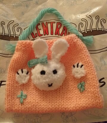 Peach bunny bag