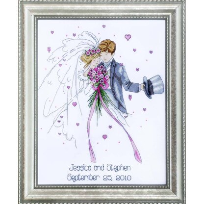 Design Works Wedding Couple Wedding Sampler Cross Stitch Kit - 28cm x 35.5cm