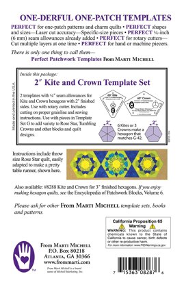 Marti Michell 2in Kite And Crown Quilting Template